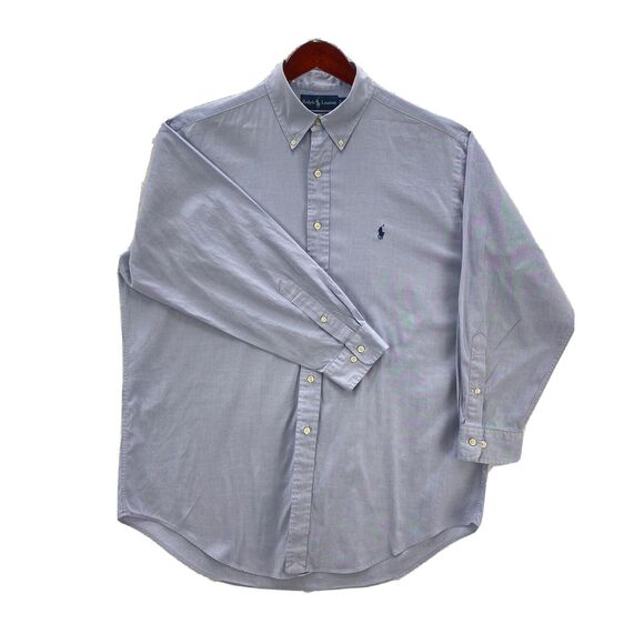 Ralph Lauren Shirt Yarmouth Men's 16.5 32-33 Blue Oxford Long Sleeve Button Down - Picture 3 of 16